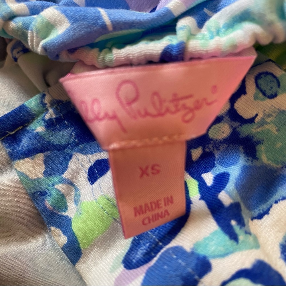 Lilly Pulitzer Mika Strapless Maxi Dress Chasing Waves Engineered Blue Current - Picture 7 of 8